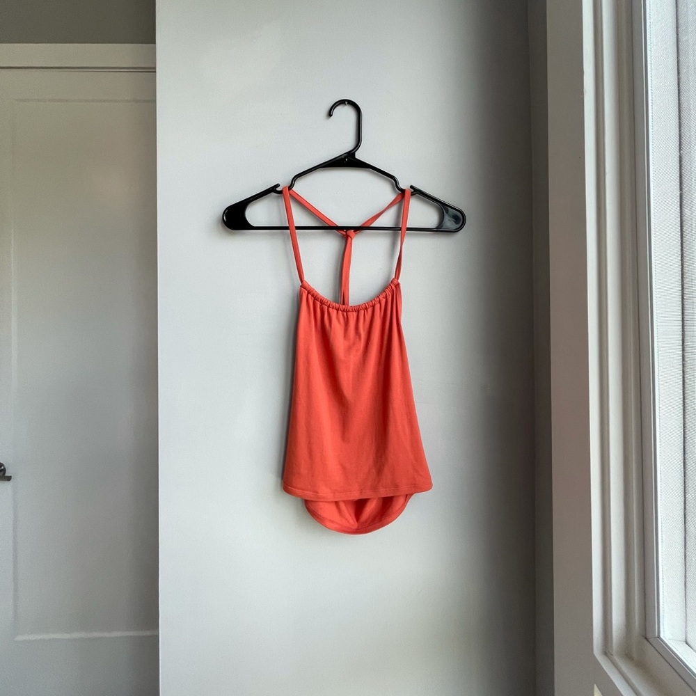 SHEIN Orange Halter Crop Top Size: S